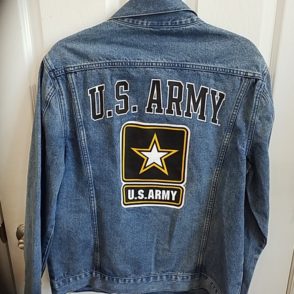 NWT VS Pink US Army Denim Jean Jacket - Picture 5 of 6